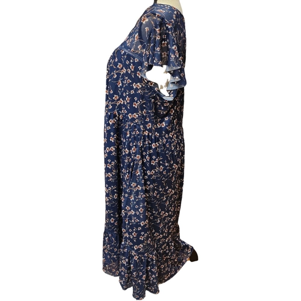 Vintage Suzanne Betro Floral Blue Dress - Picture 5 of 10